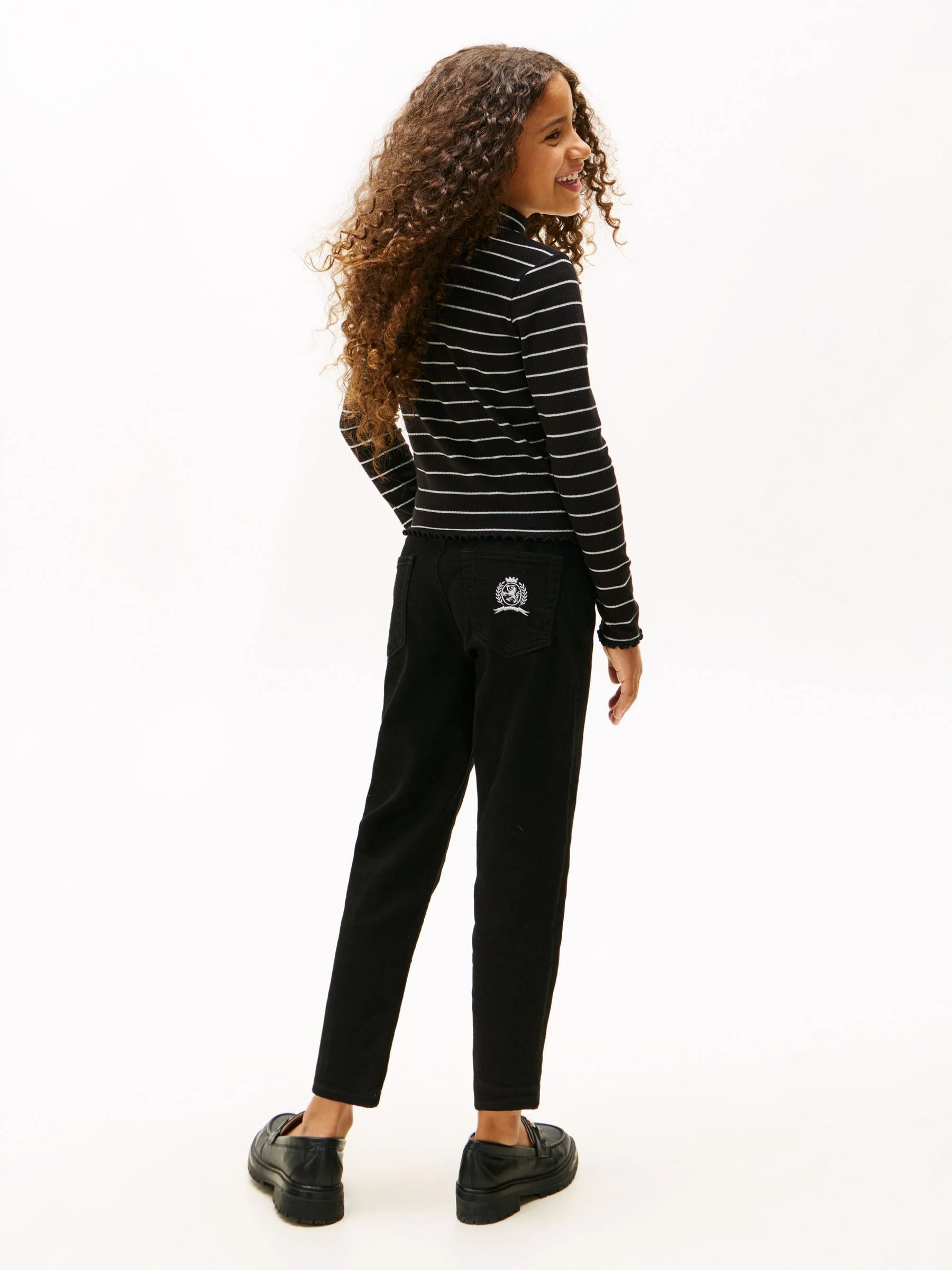 Tommy Hilfiger Sparkle Stripe Extra Slim Mock Neck Top