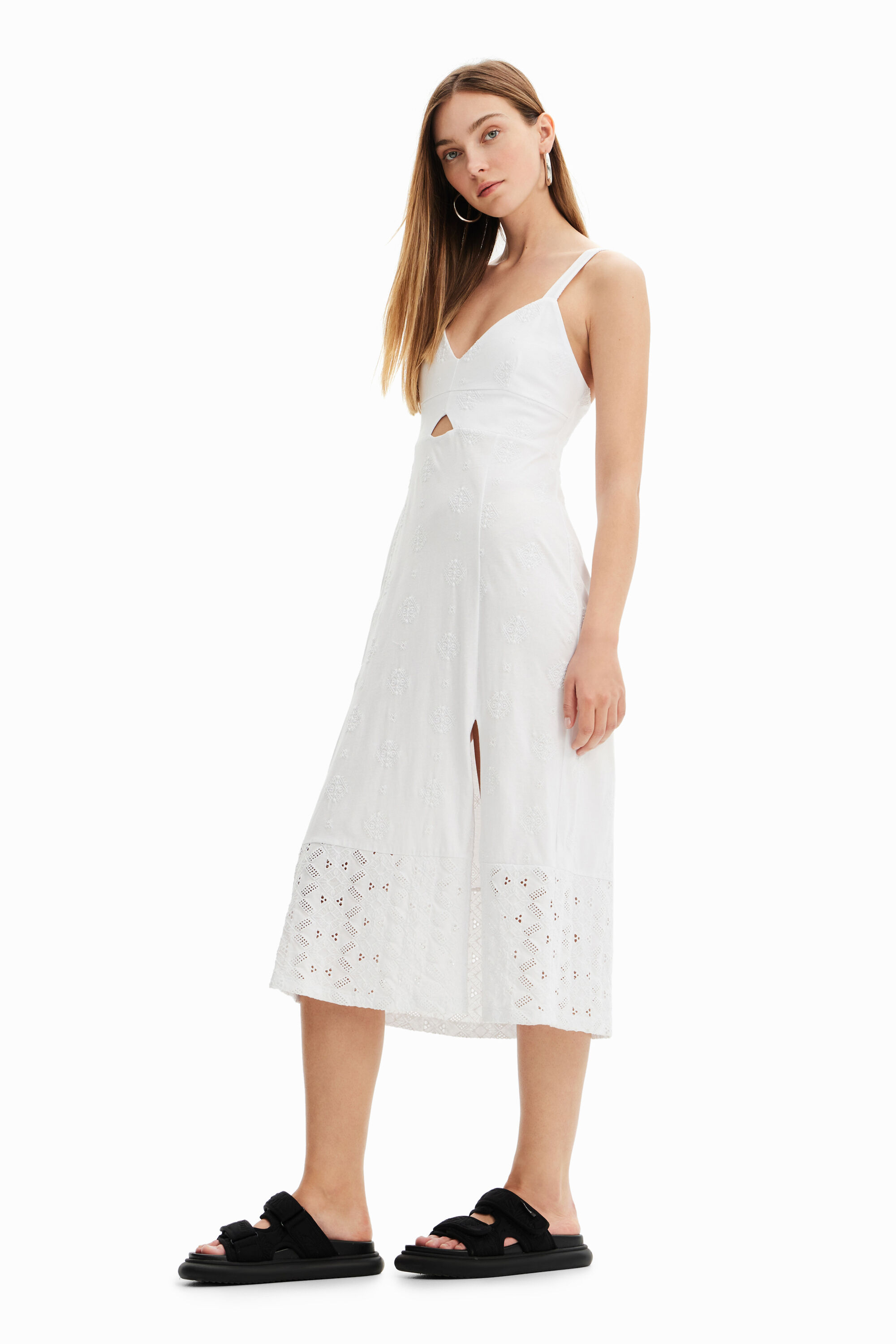 Robe midi bretelles