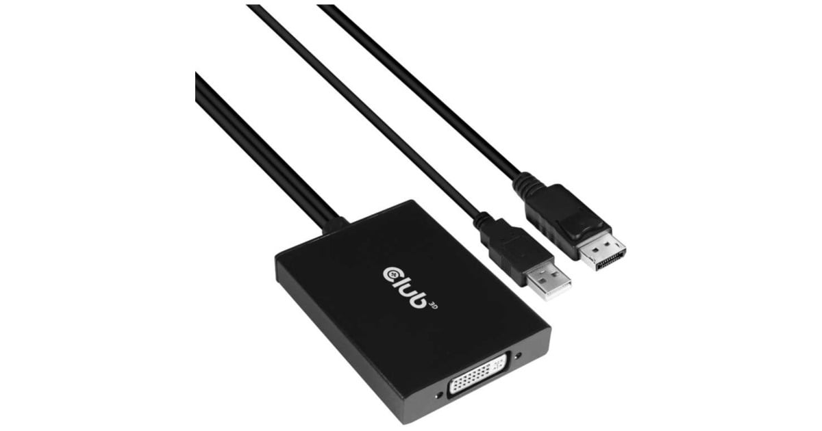 Club 3DDisplayPort to Dual Link DVI-I Active Adapter  (Zwart, DisplayPort to Dual Link DVI-I Active Adapter)