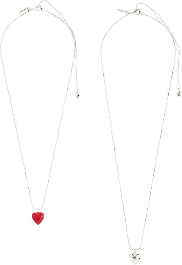 Pilgrim MAEVE necklace, 2 in a set, silver-plated Sølv