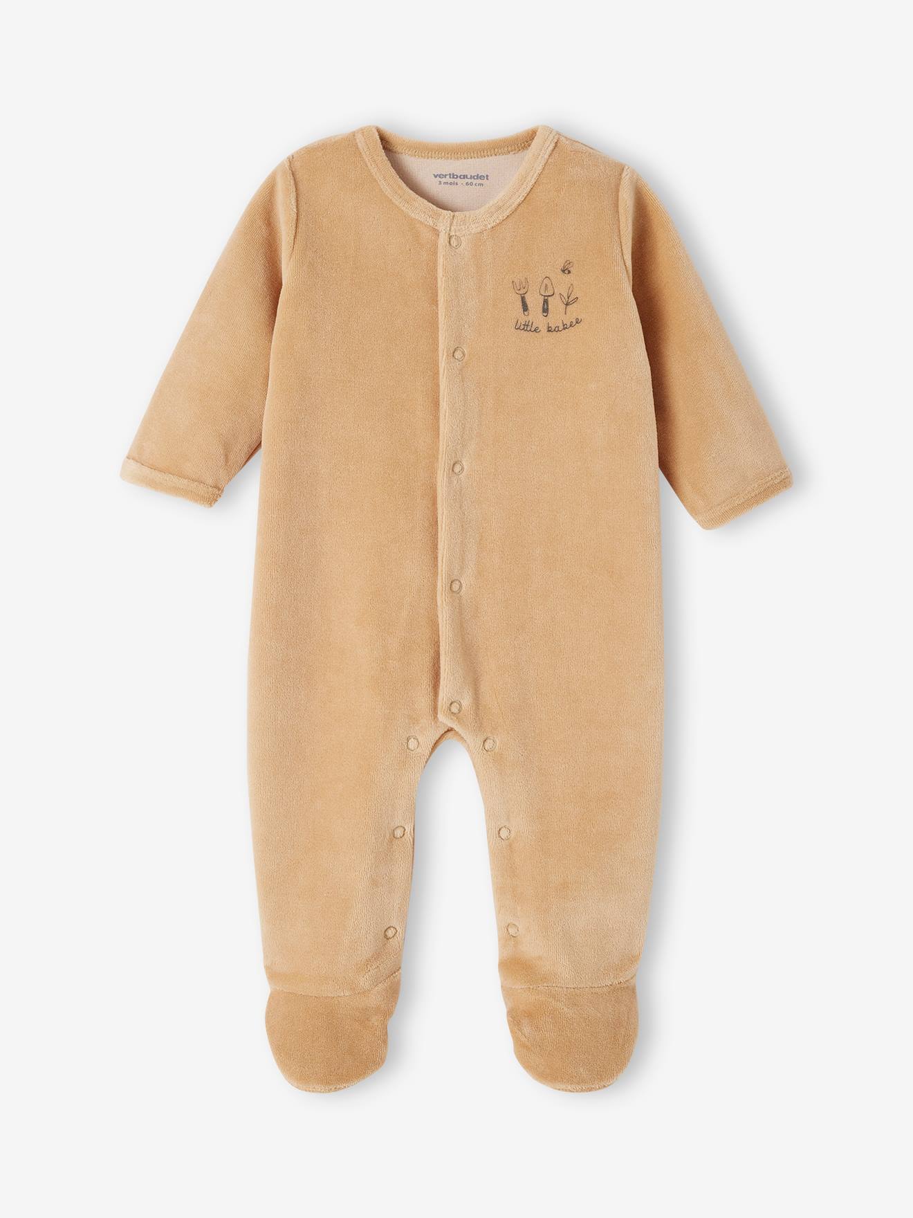 Conjunto de 2 macacões de veludo para bebês recém-nascidos, amarelo dourado.