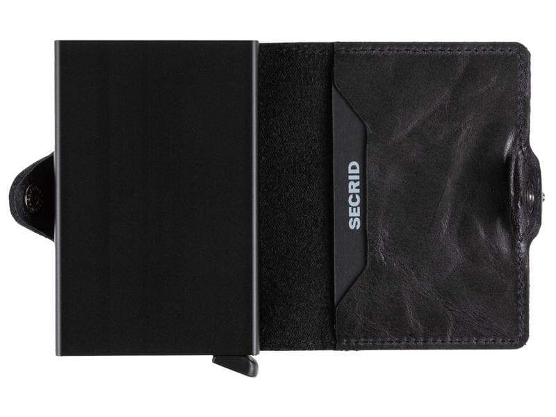 SECRID Portemonnaie Twinwallet Vintage Black Noten- und Karten-Portemonnaie mit RFID-Schutz