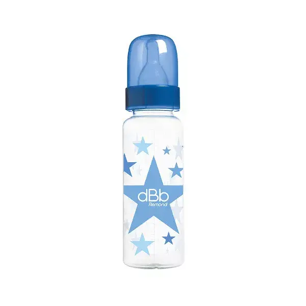 Mamadeira dBb Remond Regul'Air, Polipropileno, Silicone, Design de Estrela, 0-4 meses, 270ml