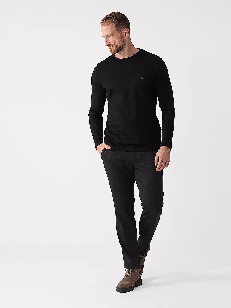 FYNCH HATTON Langarmshirt  schwarz