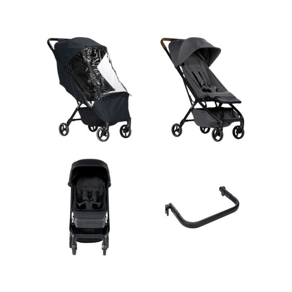 Dubatti Smart Buggy - E2 - Brown / Dark Grey | Regenhoes Buggy | Summer Seatliner | Bumper Bar Zwart
