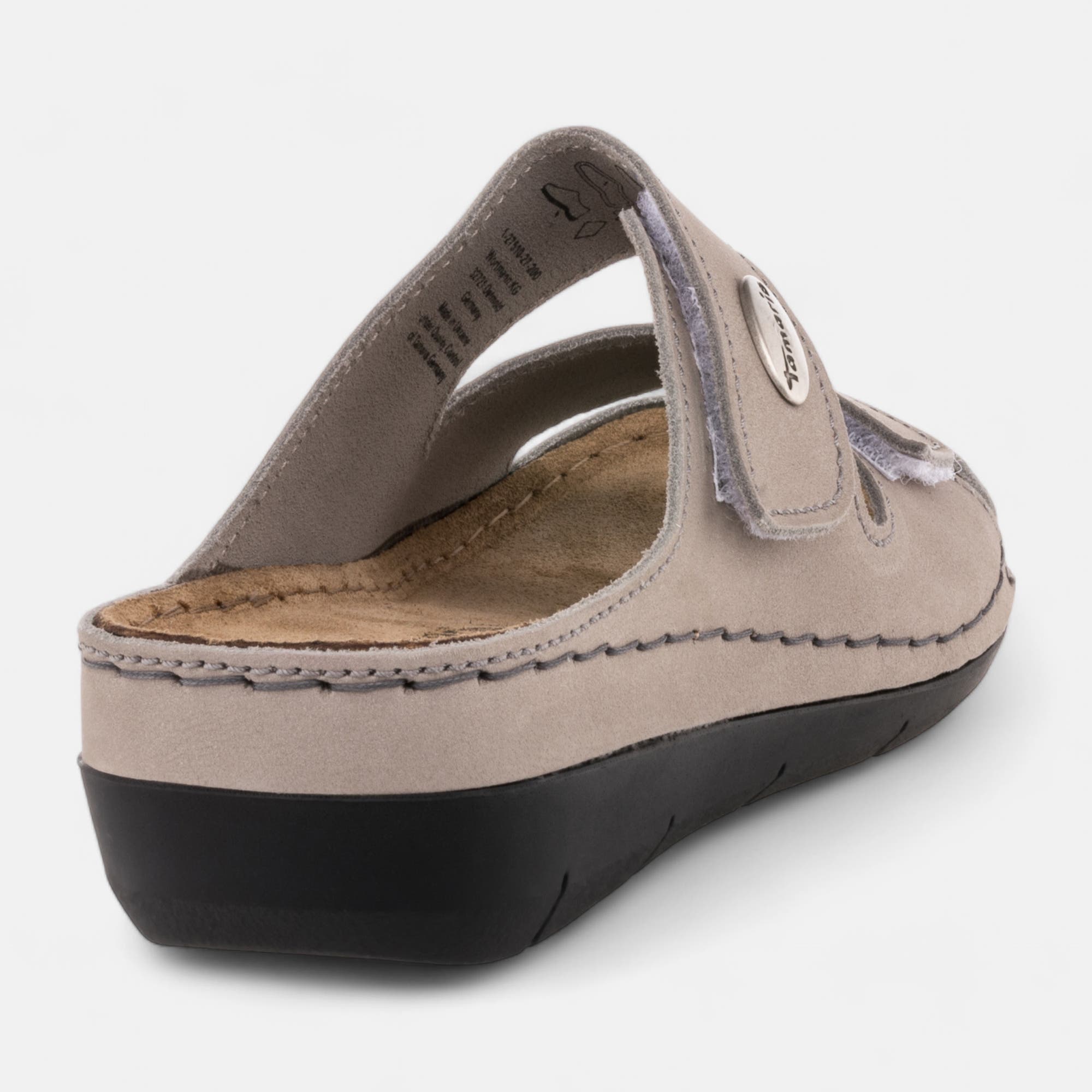 Chaussures confort paramédical Femme en cuir gris
