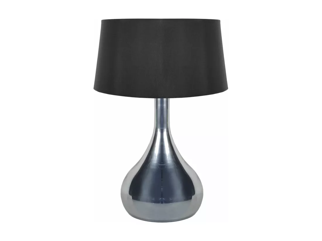 Lampe de salon vase verre aluminium 66 cm.
