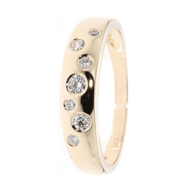 Band-Ring, 7 Brillanten, LG, ca. 0,25 ct., Gold 375