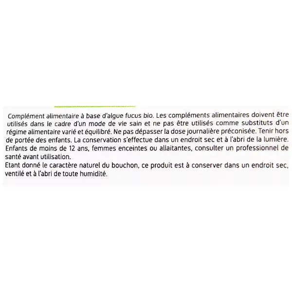 Cápsulas Vegetais de Alga Marinha Fucus Orgânica Ecológica Nat & Form - 200 unidades