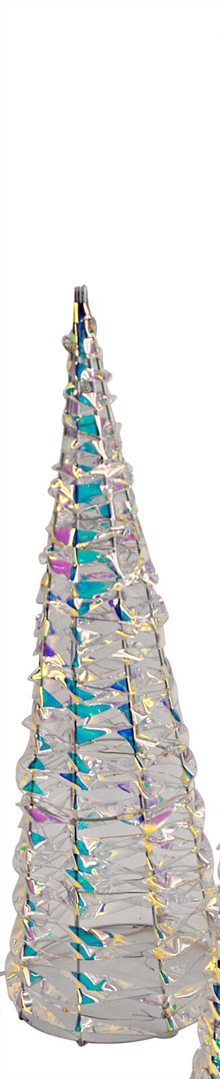 Weihnachten LED Lichtobjekt Pyramide 45cm 15cm 12LEDs warmweiß Batteriebetrieb Kunststoff Metall