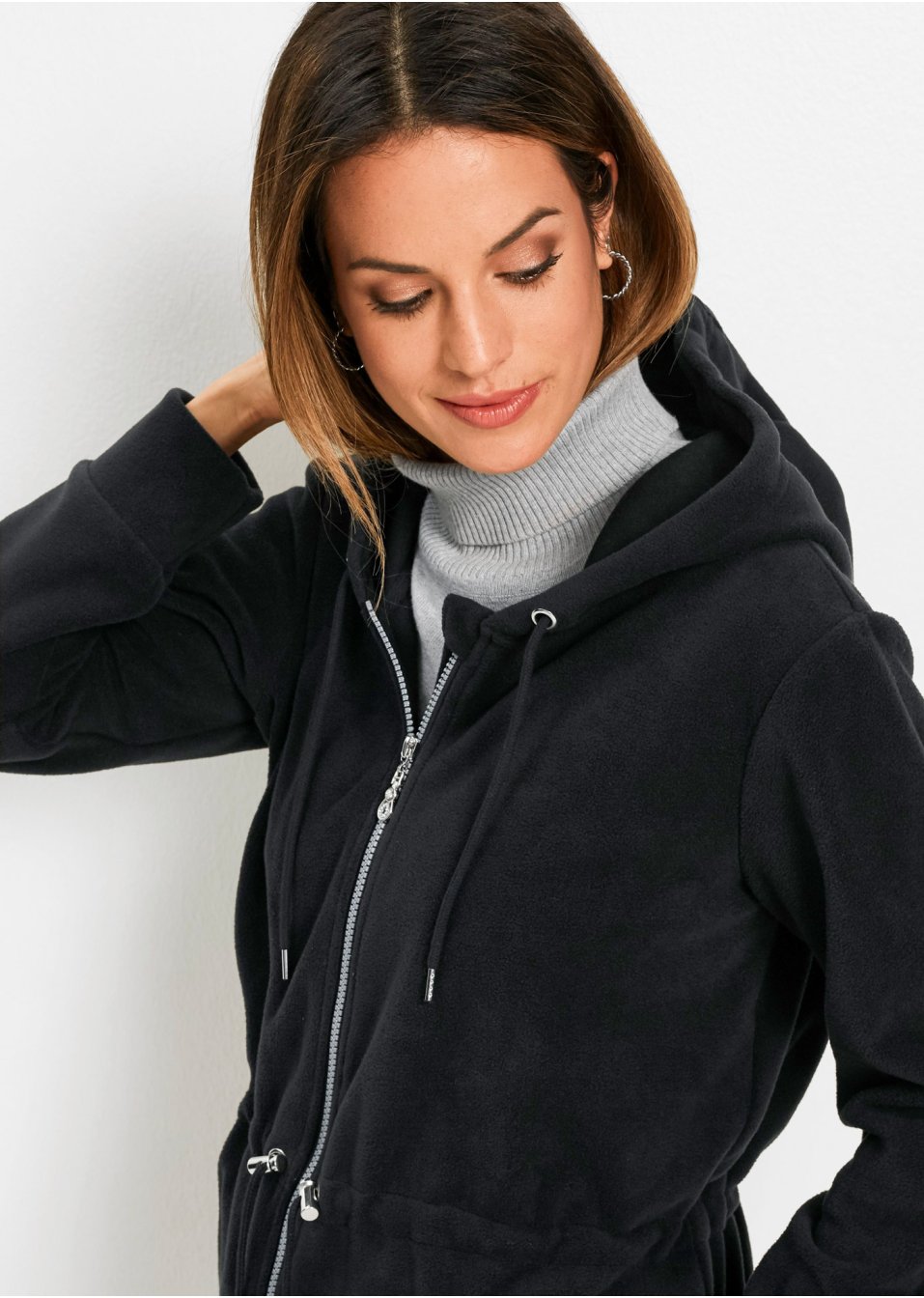 Veste longue confortable en polaire