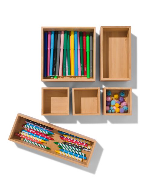 organiseur de tiroir 32,5x25x5 avec 5 6 éléments bambou
