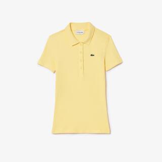 Polo L.12.D slim fit en coton côtelé Manches Courtes - Jaune - Lacoste - Femme
