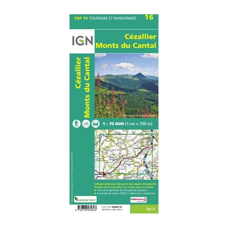 Cézallier / Monts-Du-Cantal - Carte topographique