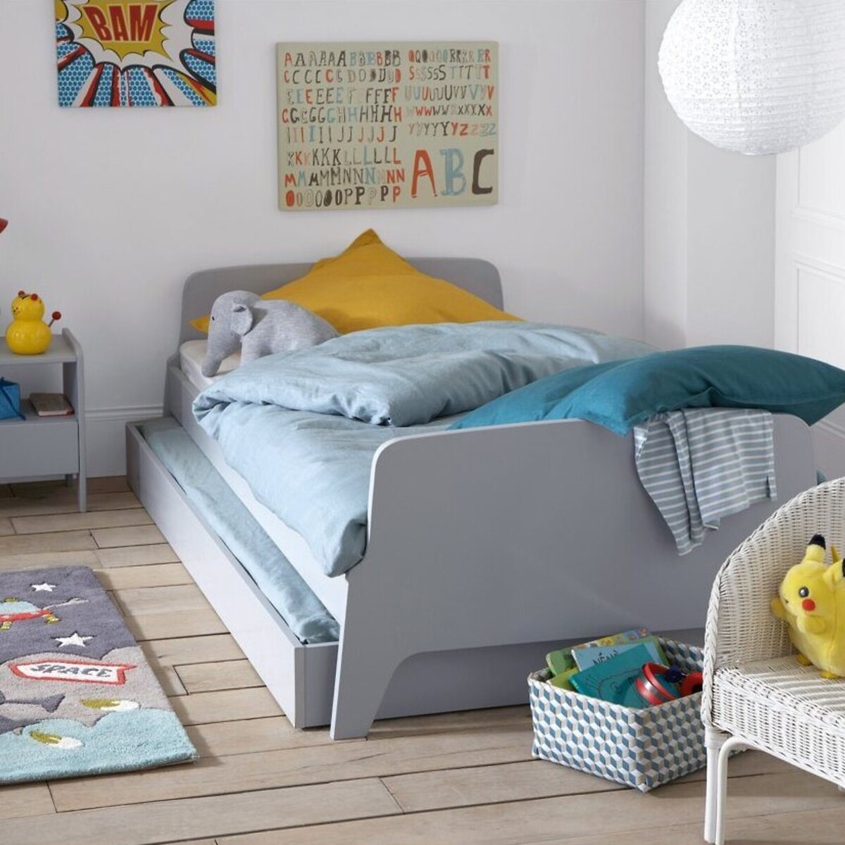 LA REDOUTE INTERIEURS<br>Cama com gaveta estilo retro vintage, 1 pessoa, Adil