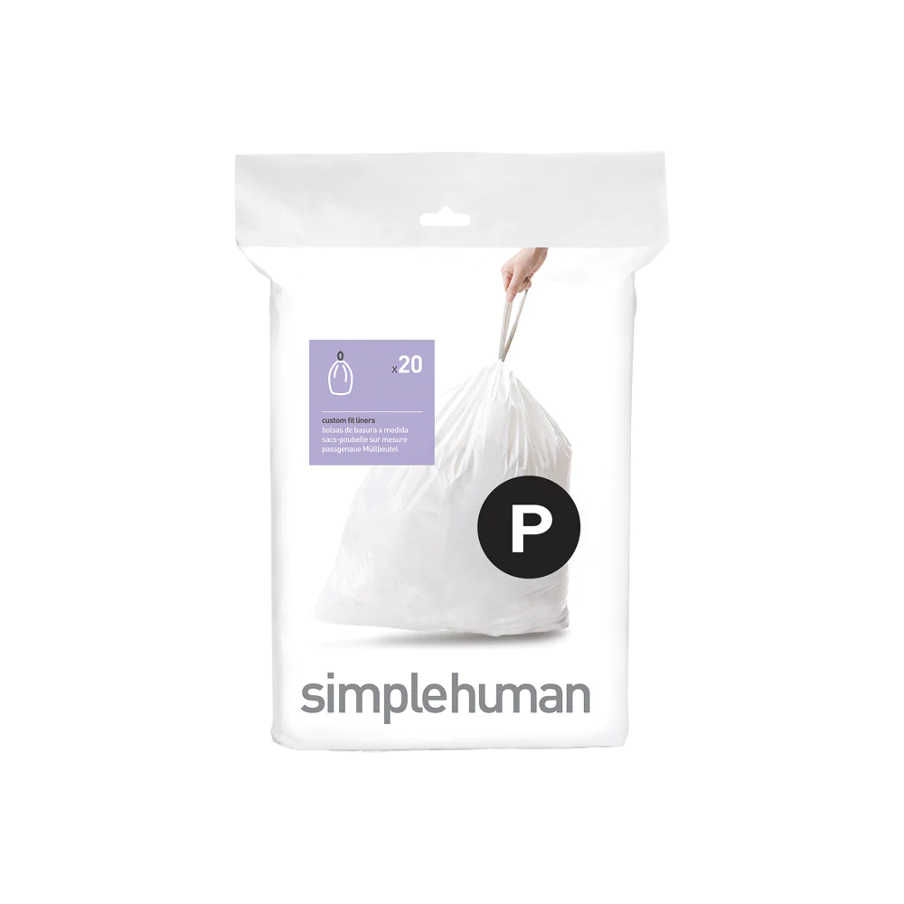 Pack de 20 sacs poubelle 50-60L code P Simplehuman