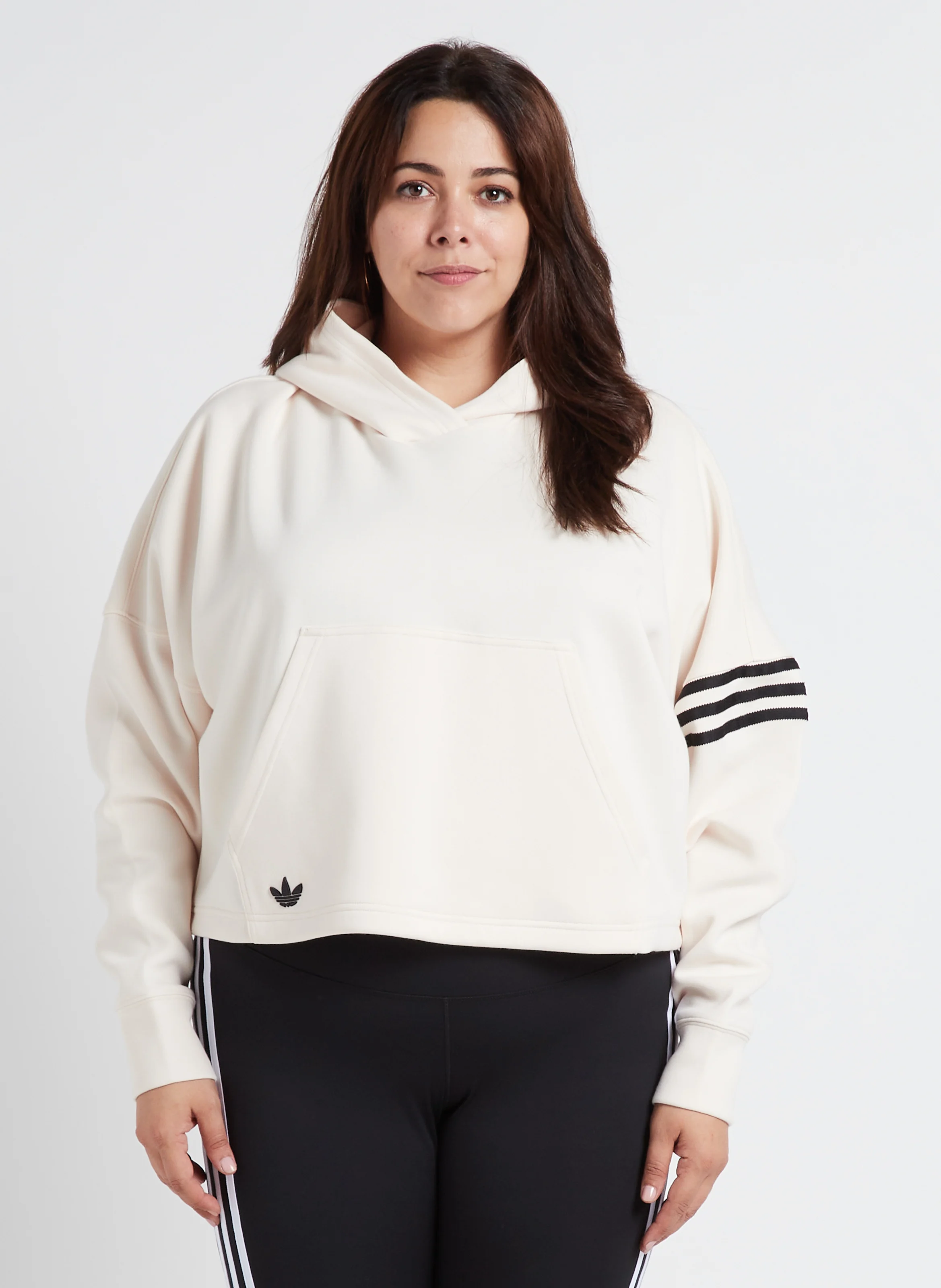 Sweat à capuche court | Beige