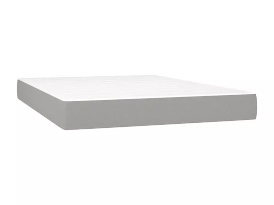 Sommier tapissier et matelas et LED Gris clair 140x190 cm Tissu
