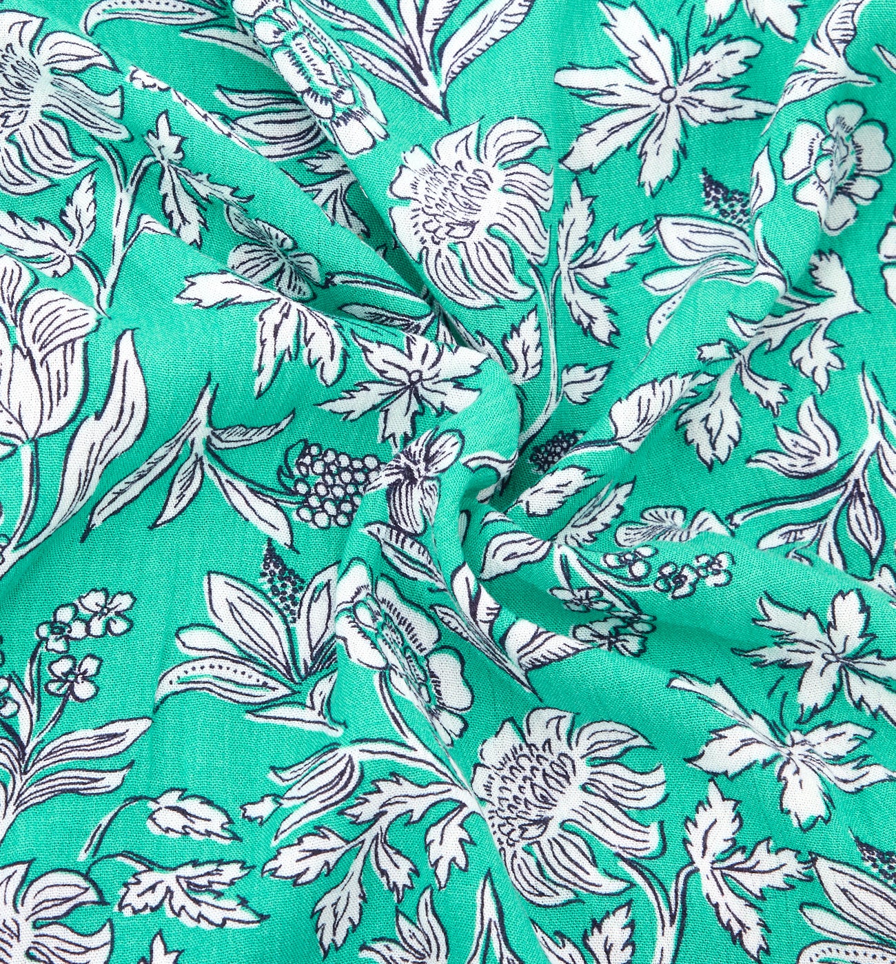 Coupon de 3 m viscose crinkle - Imprimé vert