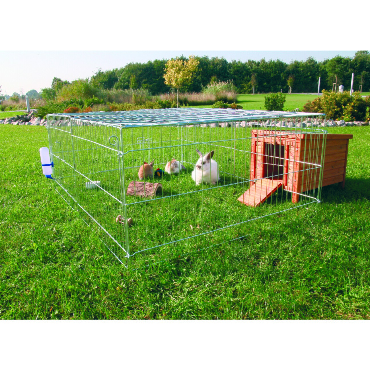 Trixie Freilaufgehege mit Abdeckung anthrazit/ grau 1,44 m, 1,16 m, 58 cm