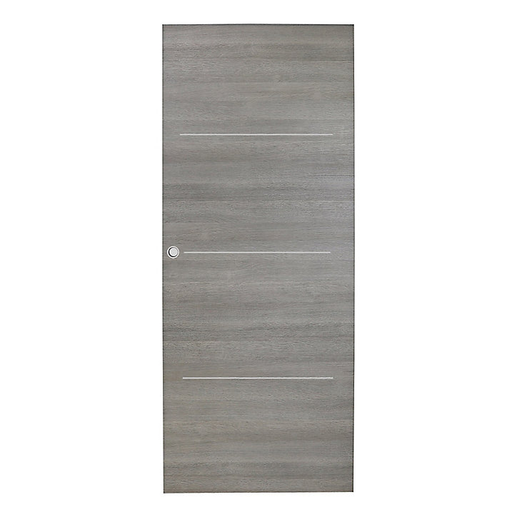 Porte coulissante Triaconta gris clair H.204 x l.93 cm