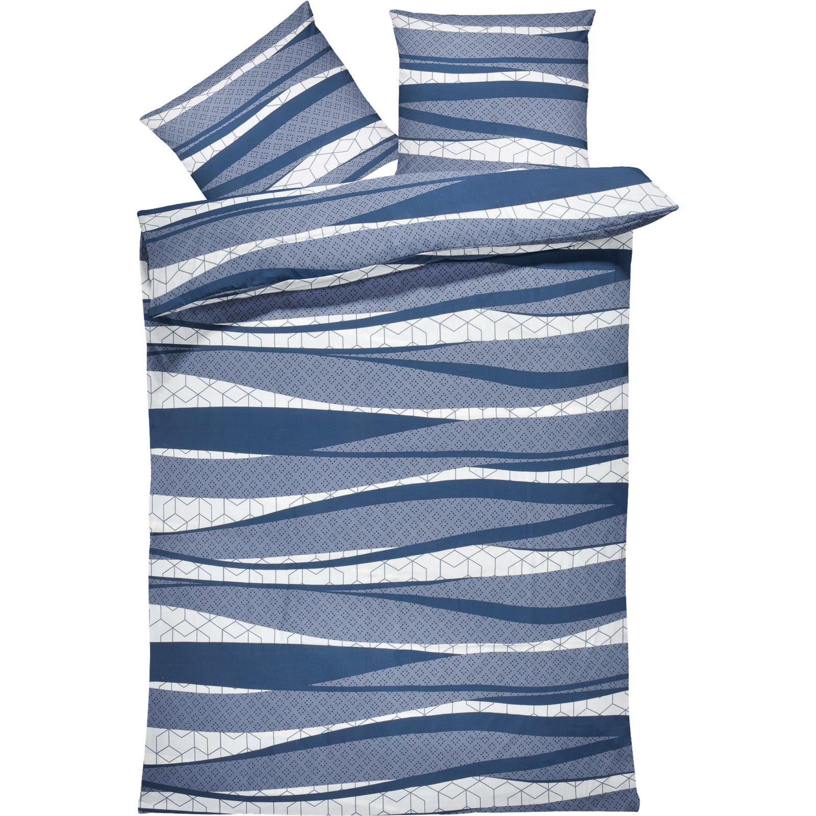 Bettwäsche Wellen blau 50x70 Kissenbezug