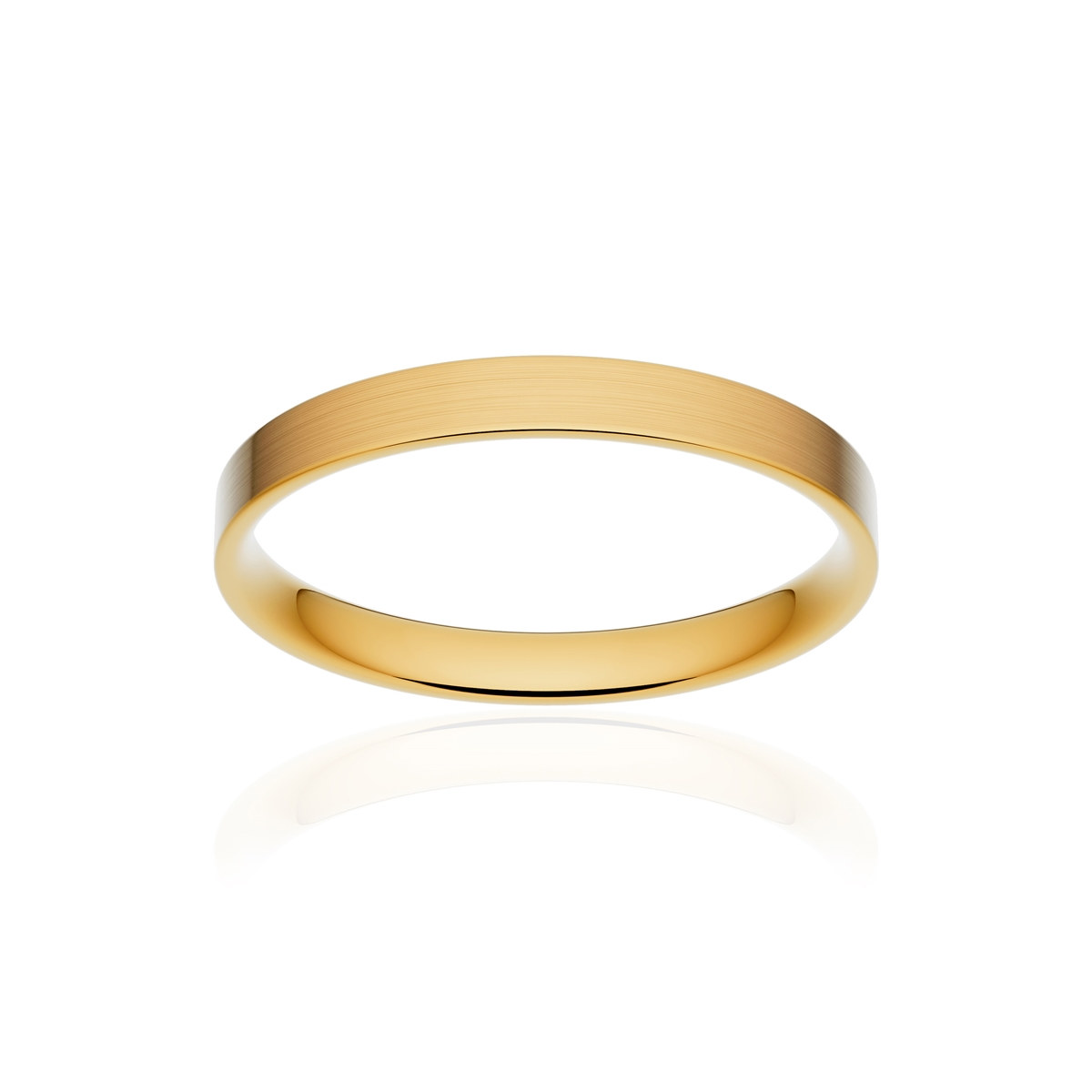 Alliance or 750 jaune brossé ruban plat confort 2,5mm
