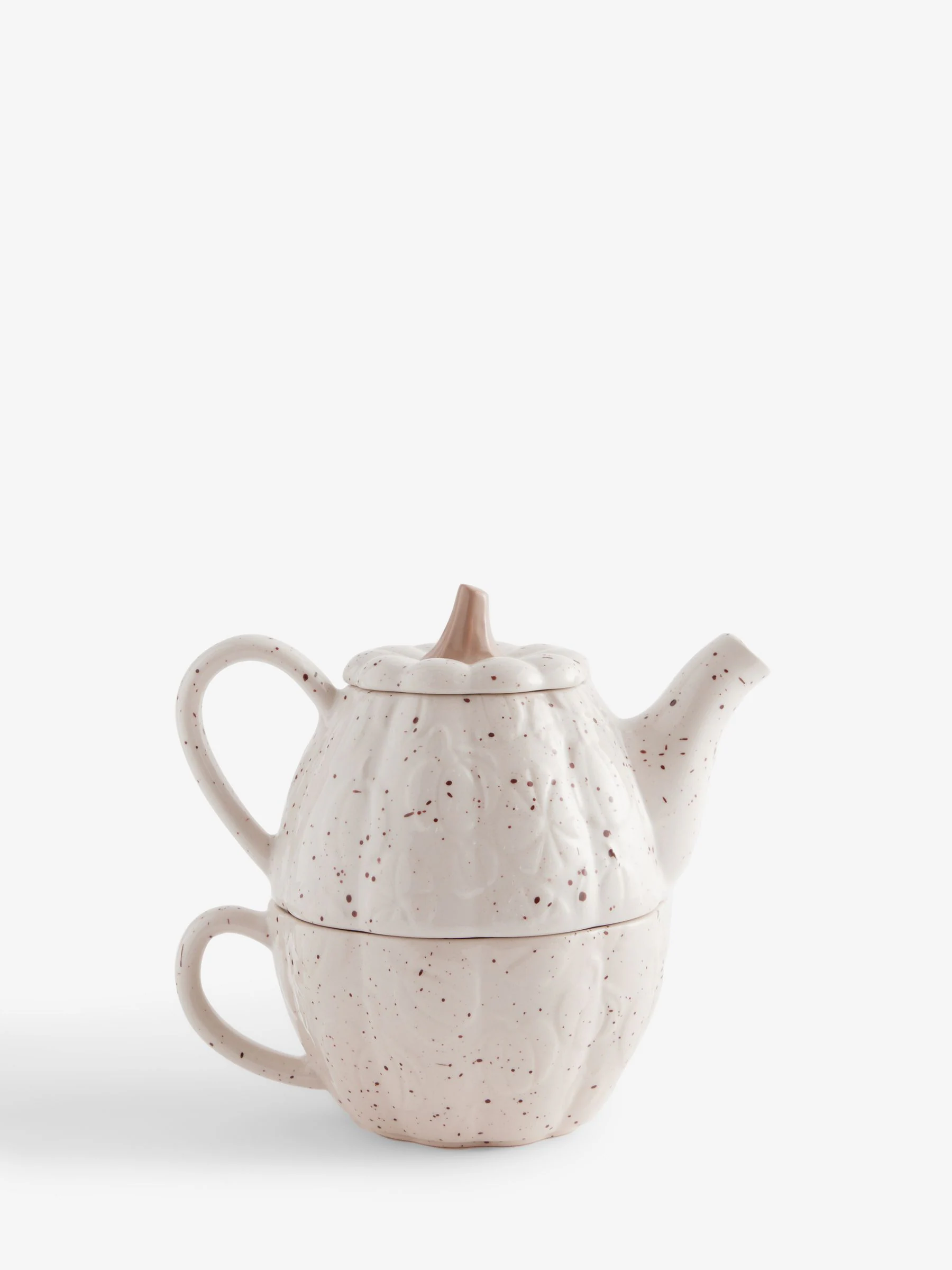 Speckle Pumpkin Stacking Teapot and Teacup