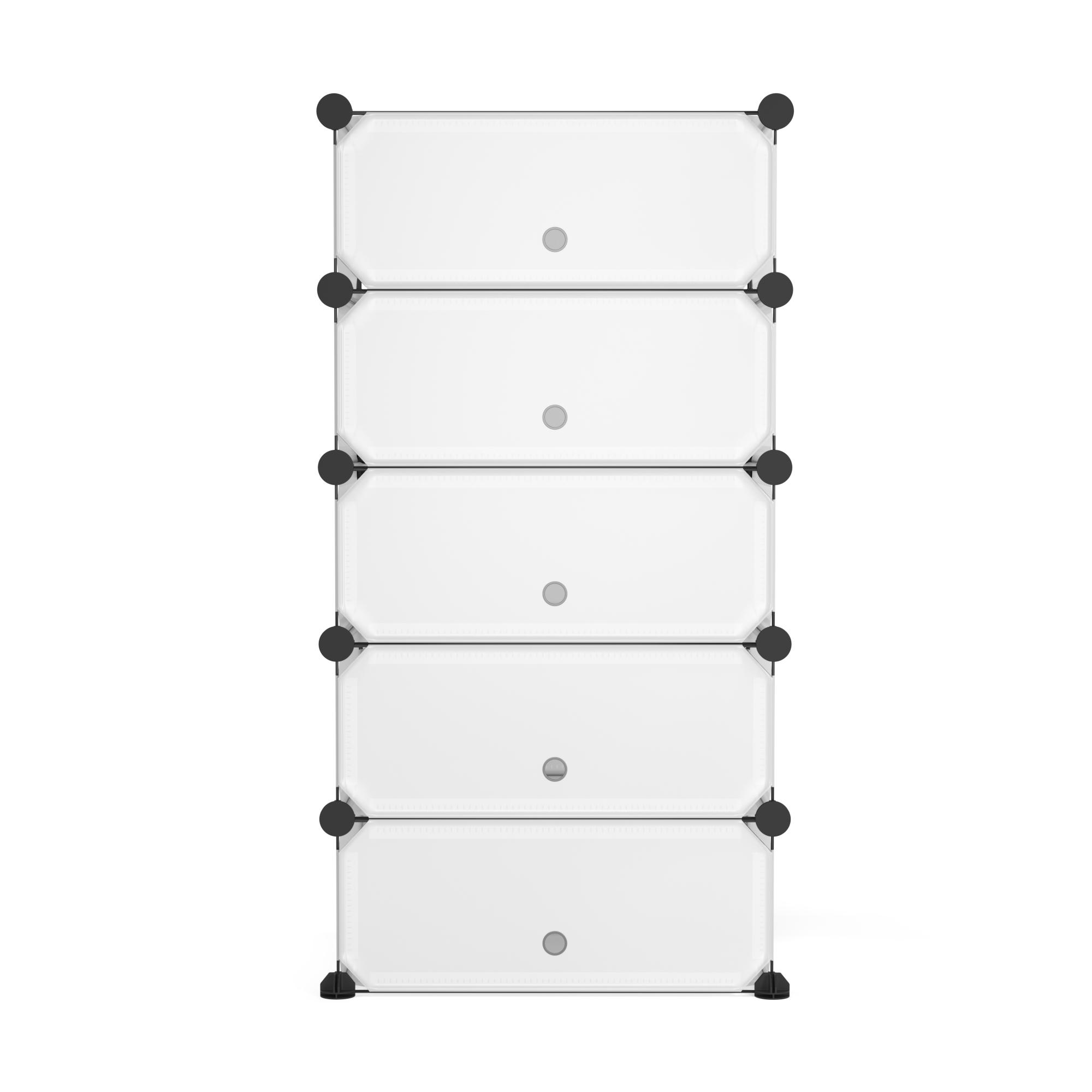 Schuhschrank Steckregal transparent 5 Boxen