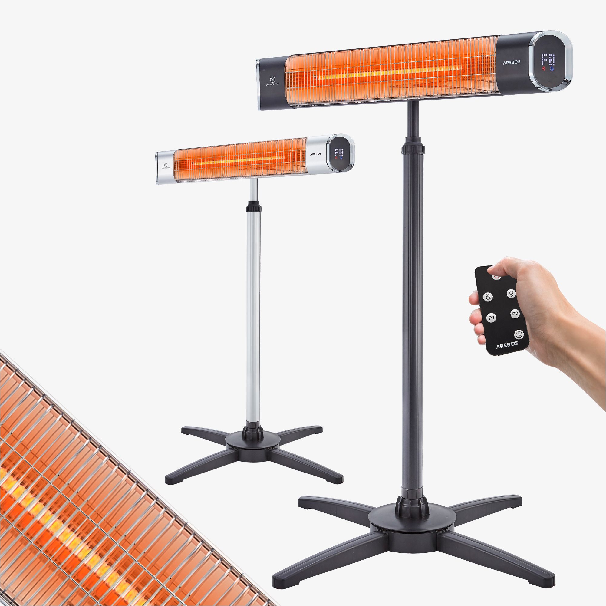 Infrarot Heizstrahler 2000W mit Stativ & Fernbedienung