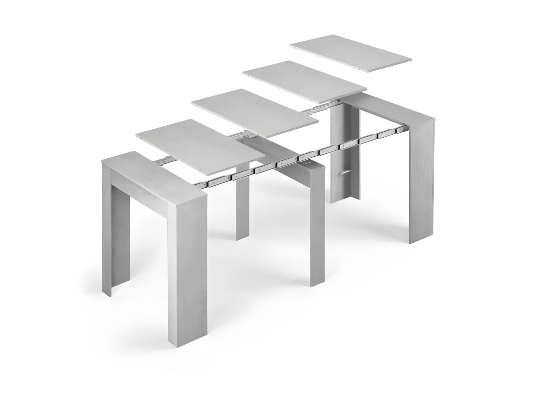 Table extensible 51/237 cm Gris Béton - ARSENE - L 51/237 x l 90 x H 78 cm