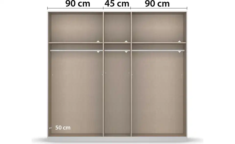 Drehtürenschrank Skyla Grau 226 cm
