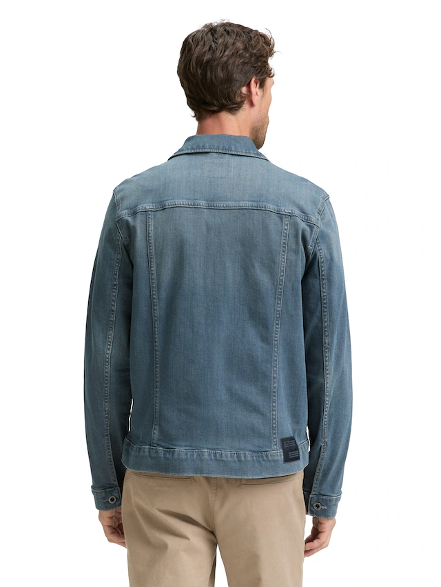 TOM TAILOR Jeansjacke ohne Kapuze mit Knopfleiste und Stretch-Anteil