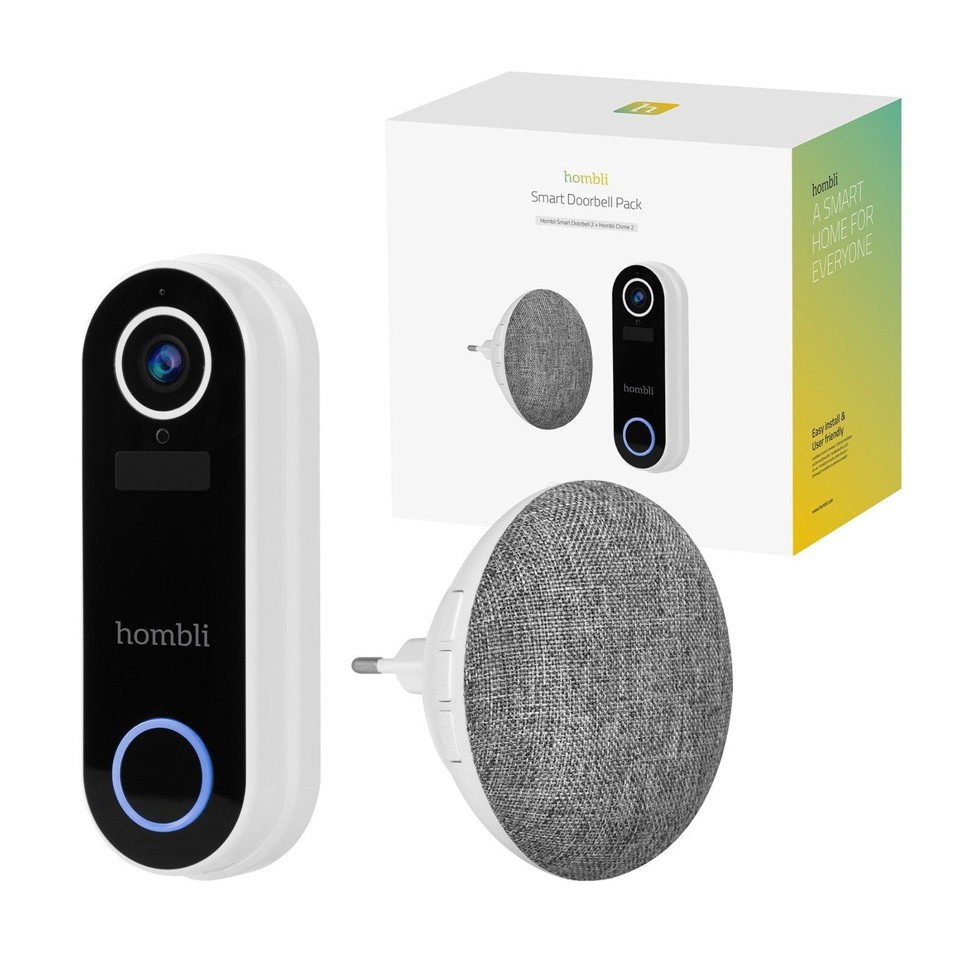 Hombli - Hombli Smart Doorbell Pack + Hombli Smart Pan & Tilt Cam - Hvid BUNDLE