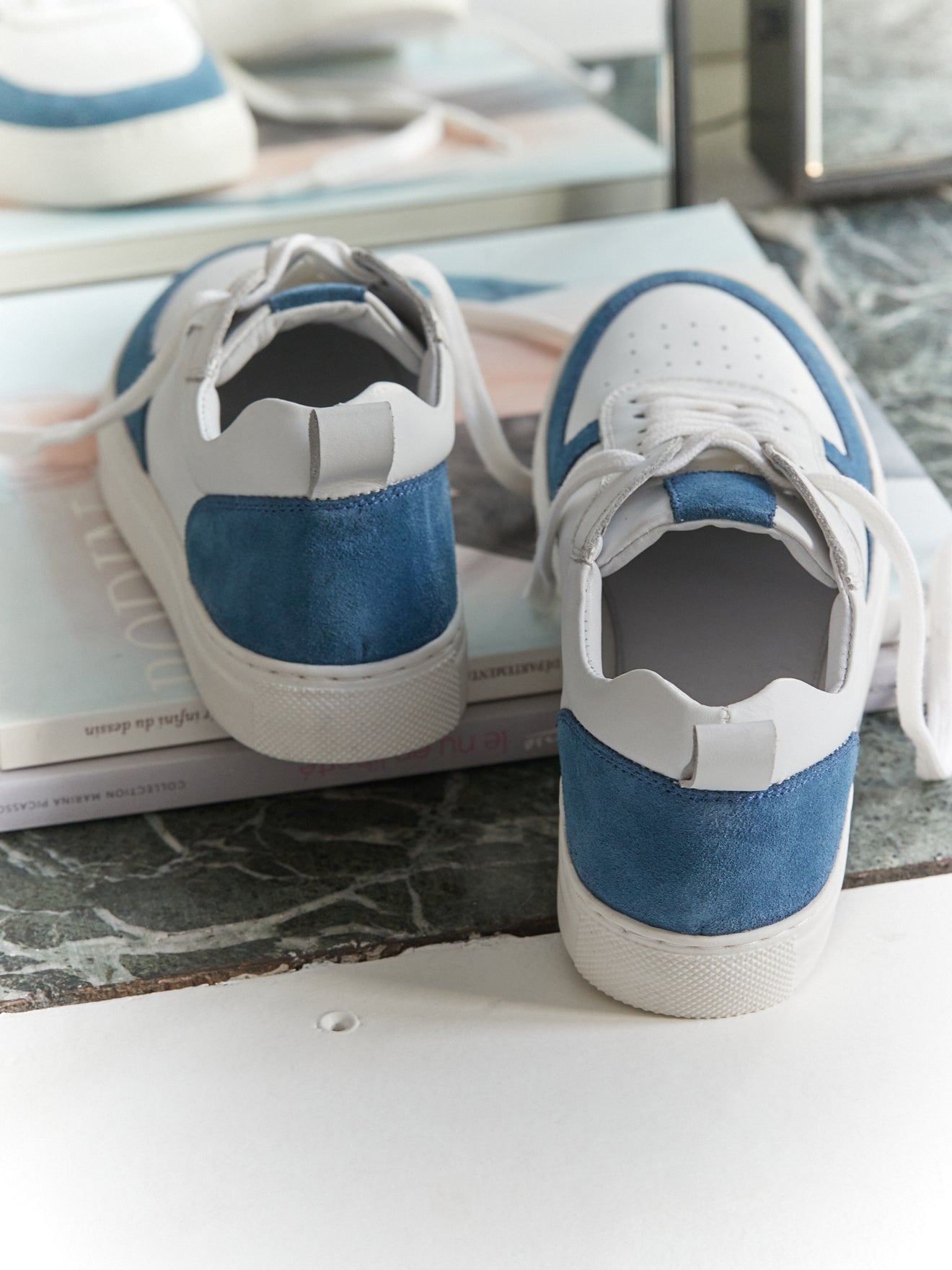 Baskets lacées cuir femme