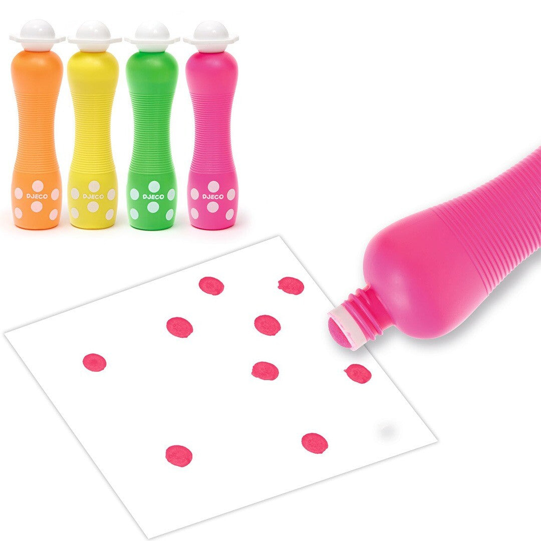 Djeco schuimmarkers neon - 4st
