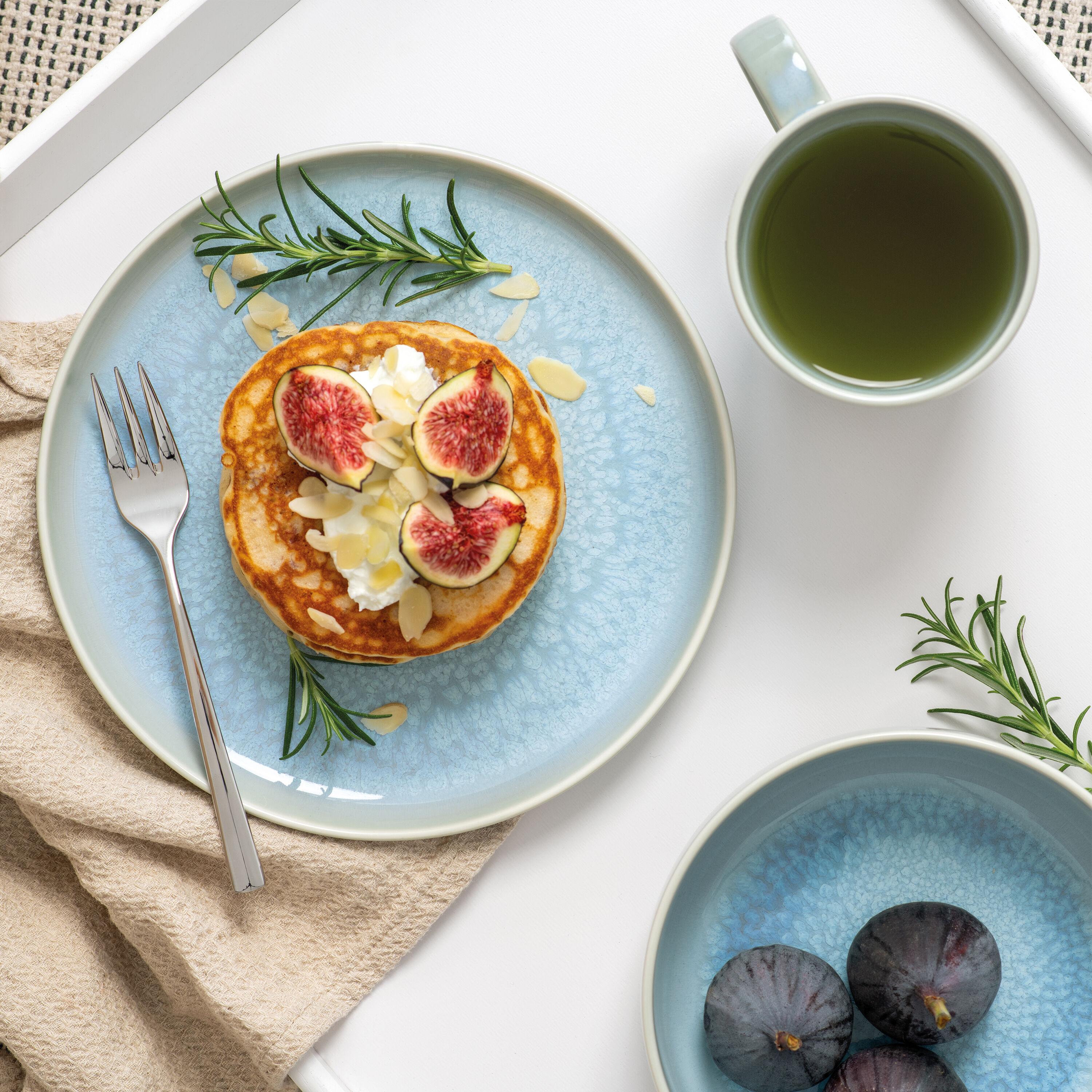 Crafted Appetizer and dessert plate Blue, 8.3'', Premium Porcelain