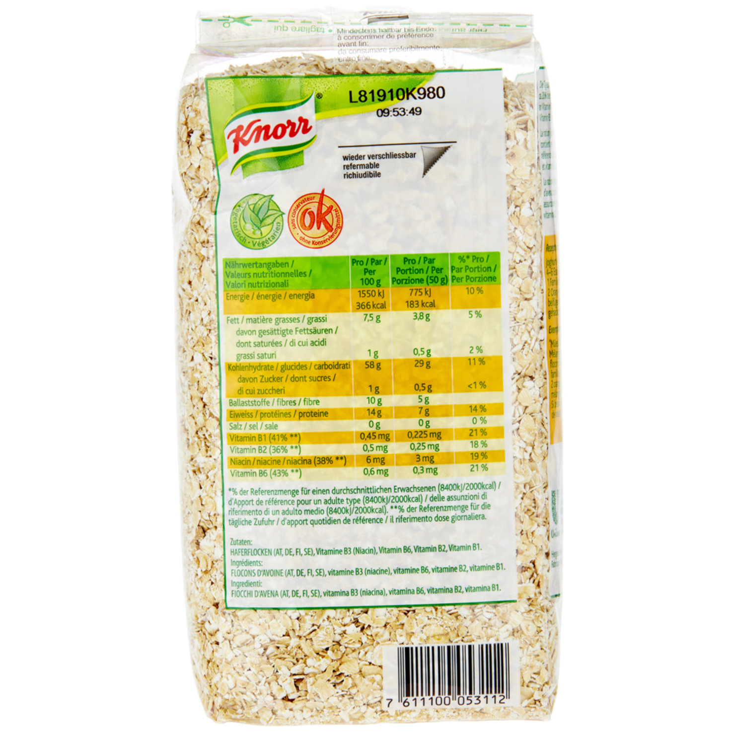 Knorr Knorritsch Haferflocken