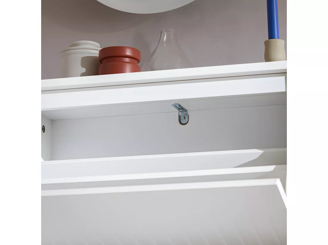 SoBuy Meuble à Chaussures Meuble d'entrée Meuble de Rangement à Chaussures avec 3 Abattants pour Petite Entrée Couloir, Blanc, LPH 61x26x120 cm, FSR165-H-W