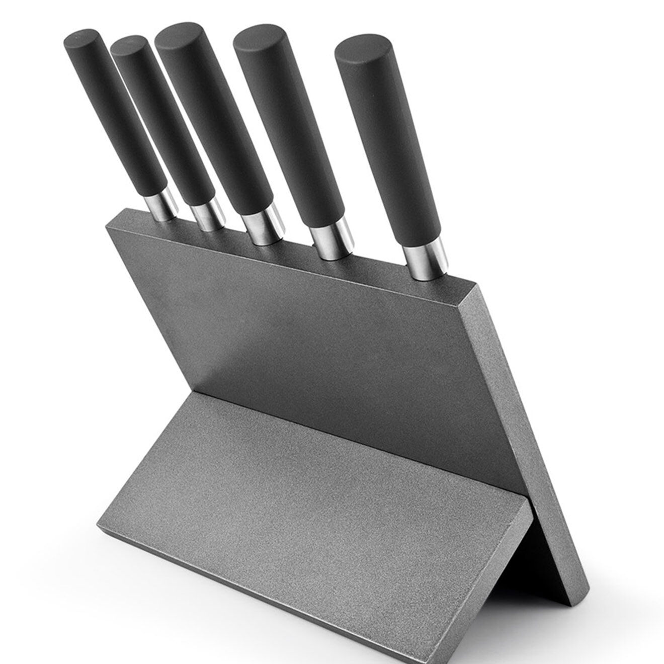 Kitchencook Ensemble de 6 couteaux avec bloc magnetique slate noir
