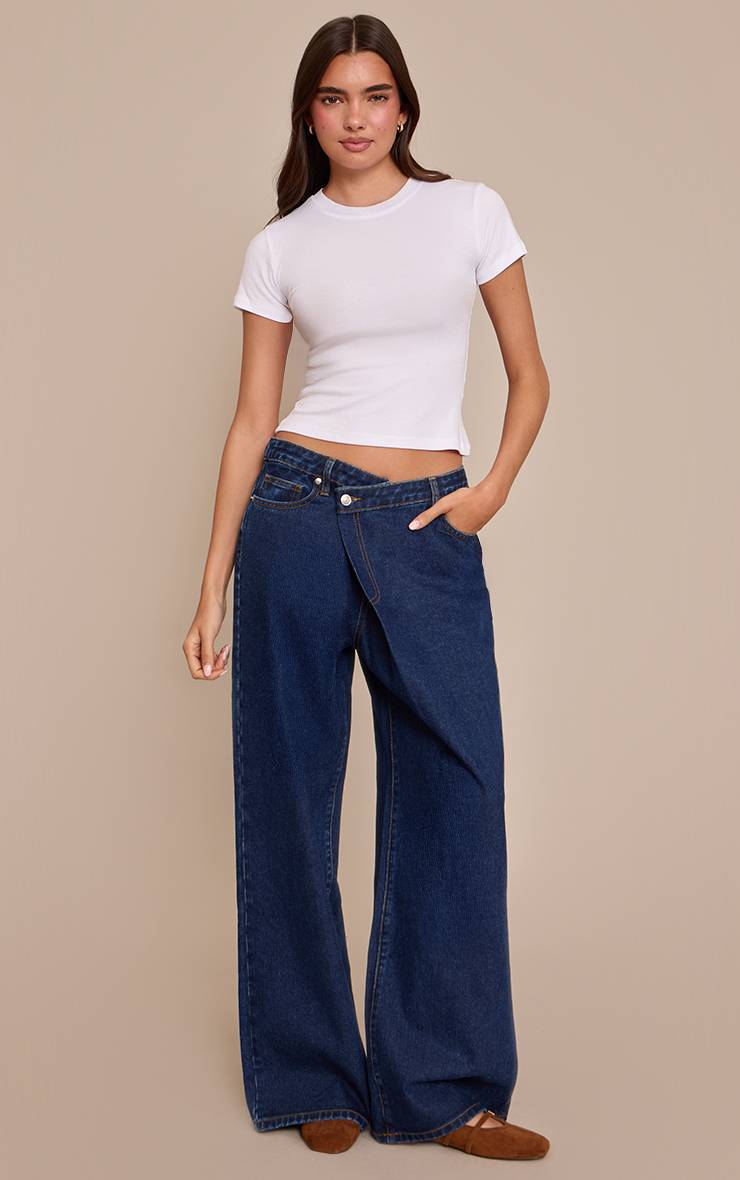 Bleu Indigo Jean Large Slouchy Asymétrique Extrême Chocolat