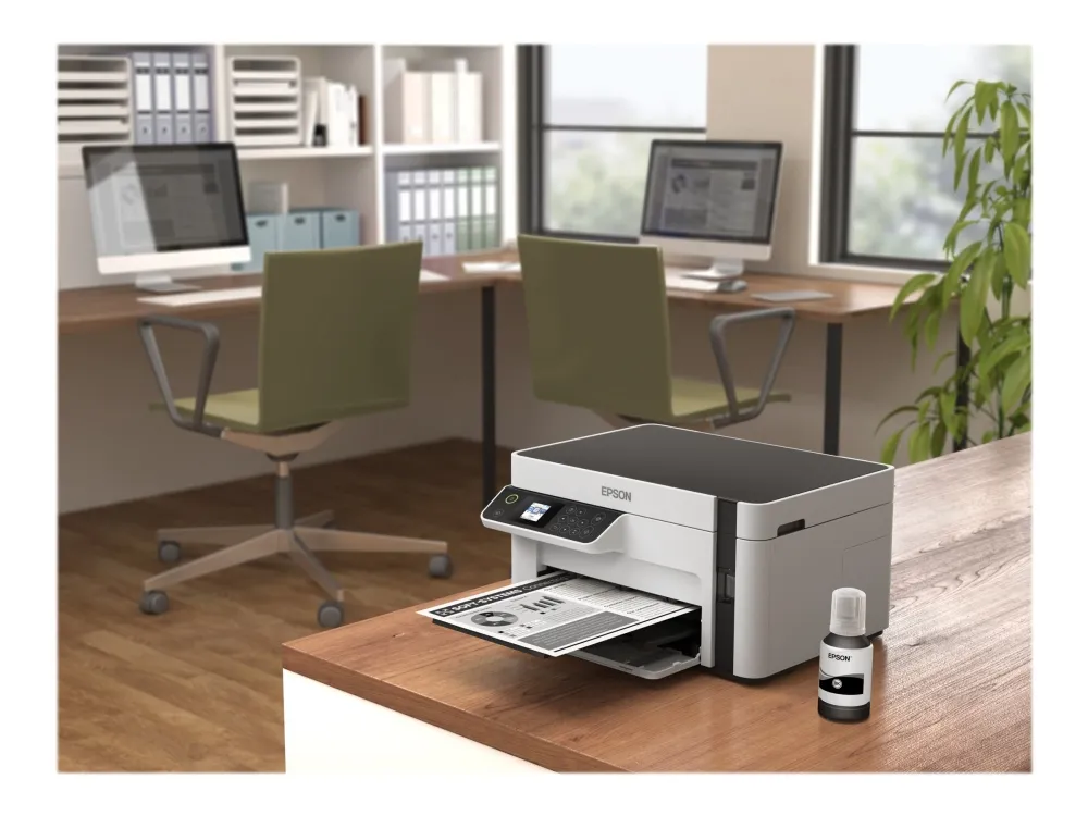 Epson EcoTank ET-M2120 - Multifunktionsprinter - S/H - blækprinter - A4/Legal (medie) - op til 15 spm (udskriver) - 150 ark - USB, Wi-Fi - hvid