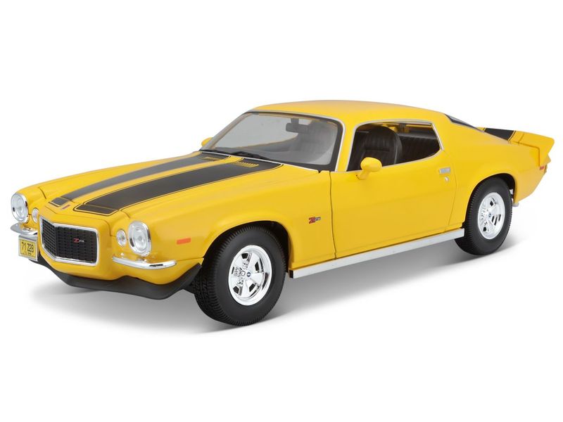 Maisto Chevrolet Camaro 1971 1:18, Gelb Sammlermodell im Massstab 1:18