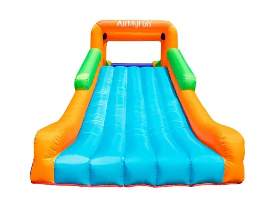Château Gonflable Toboggy avec toboggan XXL et mur d'escalade, Surface 435x200x220 cm - souffleur et sac de rangement inclus