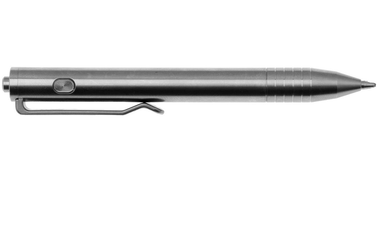 Big Idea Design Mini Dual Side Click Pen MDSC-RW Raw Titanium, everyday carry pen