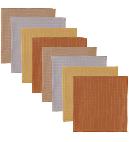 Cam Cam Spucktücher - 70x70 cm - 8er-Pack - Erde Mix