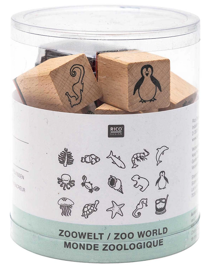 Stempel-Set ZOOWELT 15er-Pack aus Holz