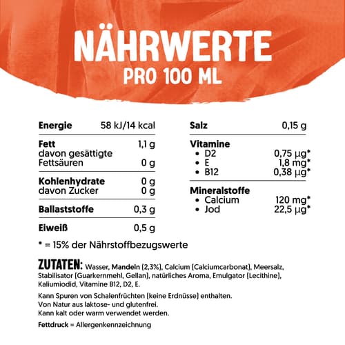 Alpro Mandeldrink ohne Zucker geröstet VEGAN