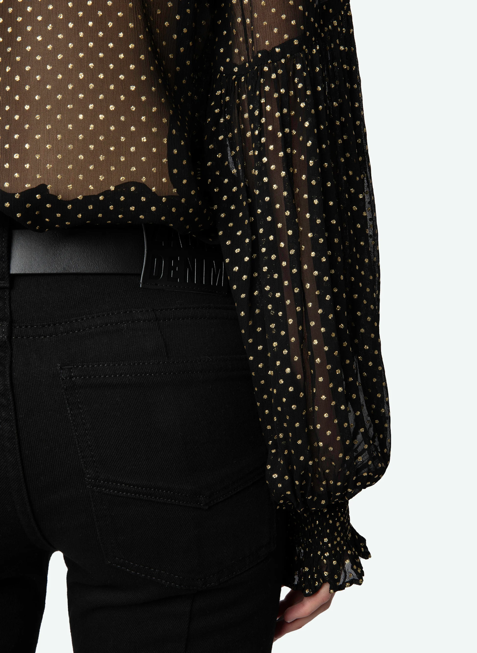 TANDY - Chemise transparente à pois | Noir