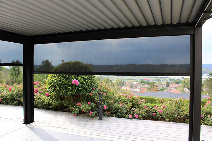 Rideau frontal motorisé 4 m pour pergola bioclimatique Premium Green Outside